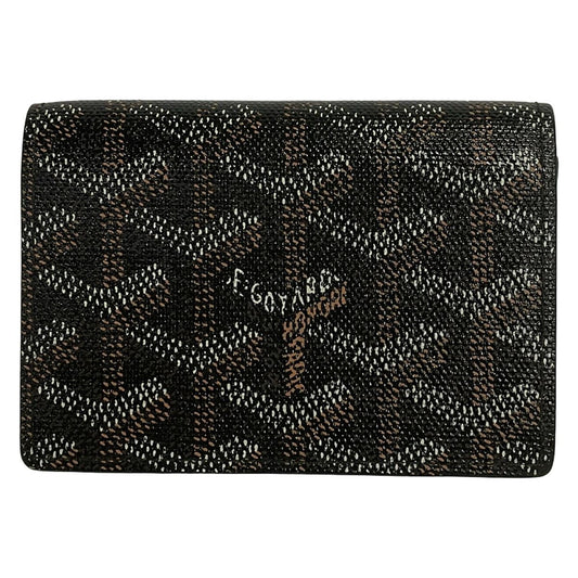 Goyard Business Card Holder Black White Brown