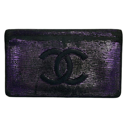 Chanel Wallet Purple Leather