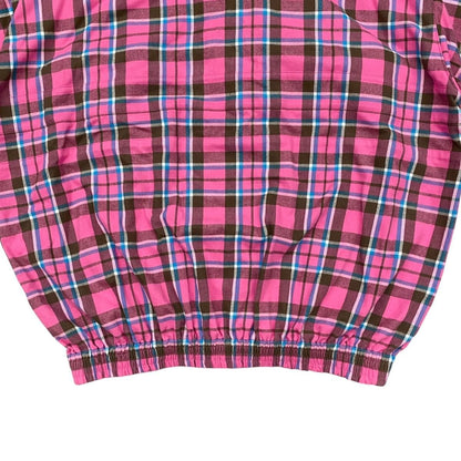 Balenciaga Check Flannel Zip Up Jacket 32 Cotton Logo Pink — view 6