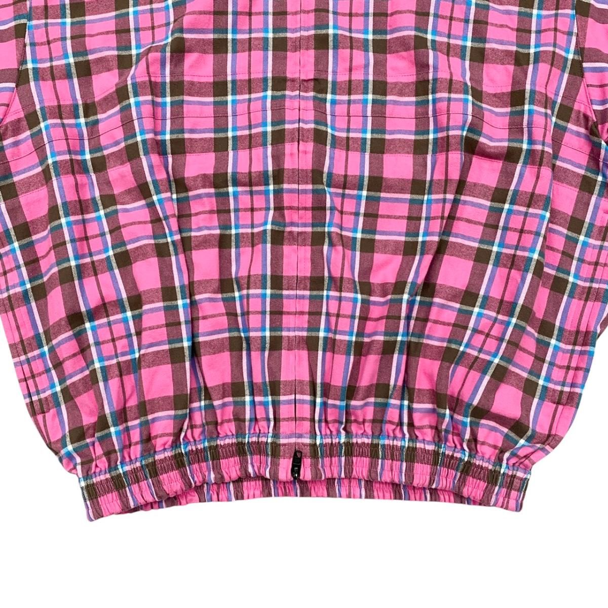 Balenciaga Check Flannel Zip Up Jacket 32 Cotton Logo Pink — view 4