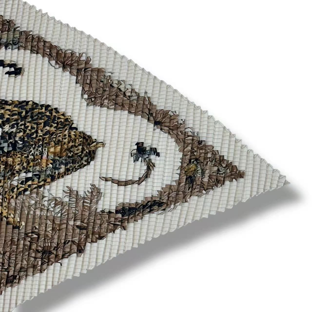 Hermes Pleats Jungle Love Silk White Scarf — view 3
