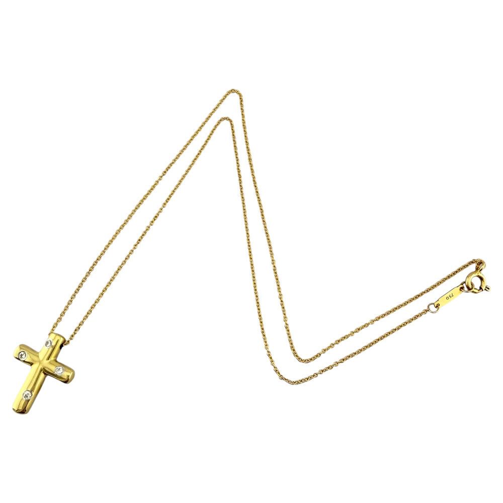 Tiffany & Co Dots Cross Necklace 18k Gold Diamond — view 8
