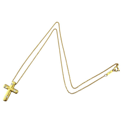 Tiffany & Co Dots Cross Necklace 18k Gold Diamond — view 8