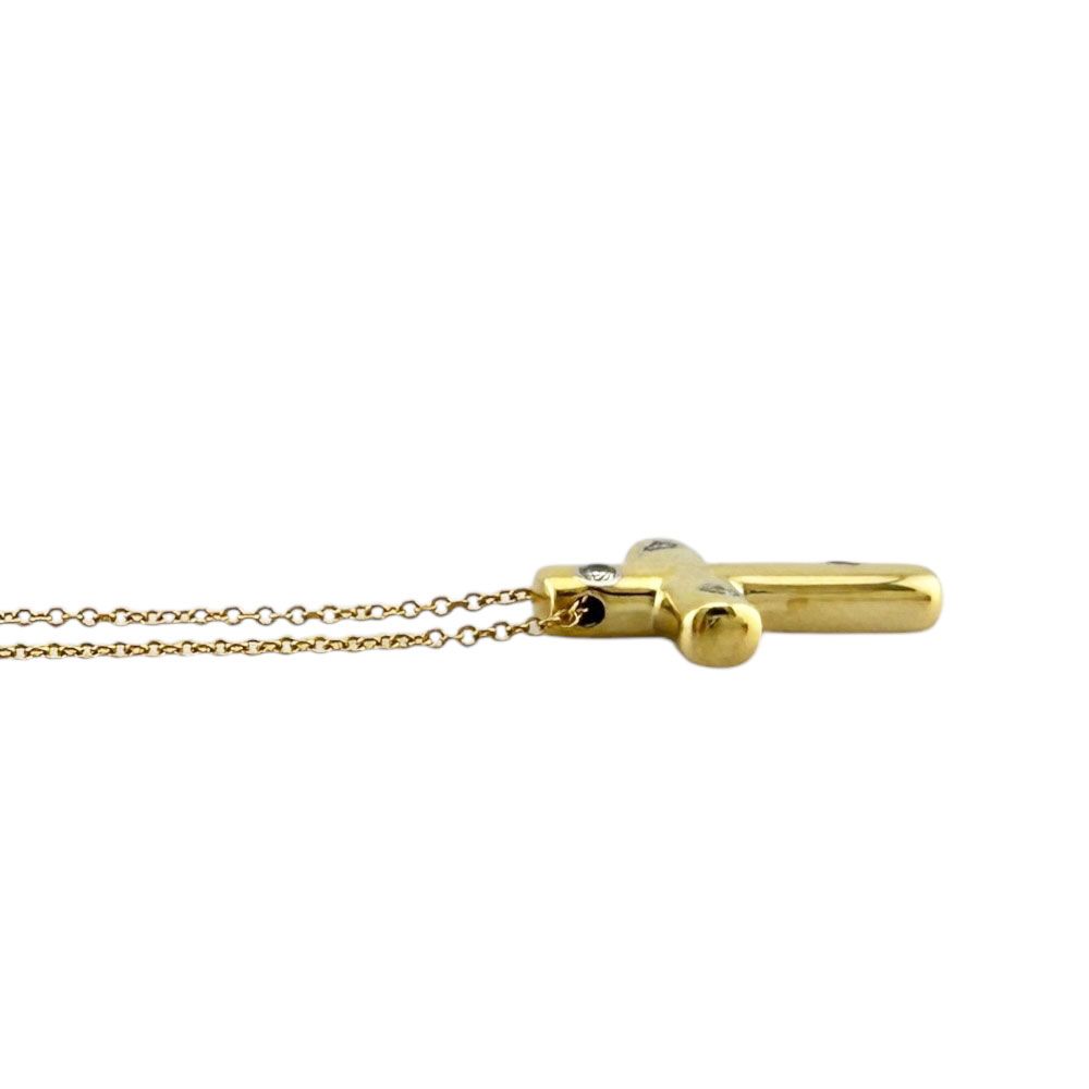 Tiffany & Co Dots Cross Necklace 18k Gold Diamond — view 4