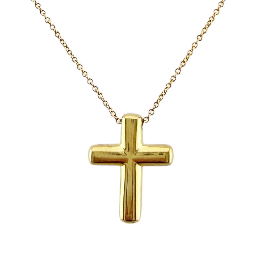 Tiffany & Co Dots Cross Necklace 18k Gold Diamond — view 3
