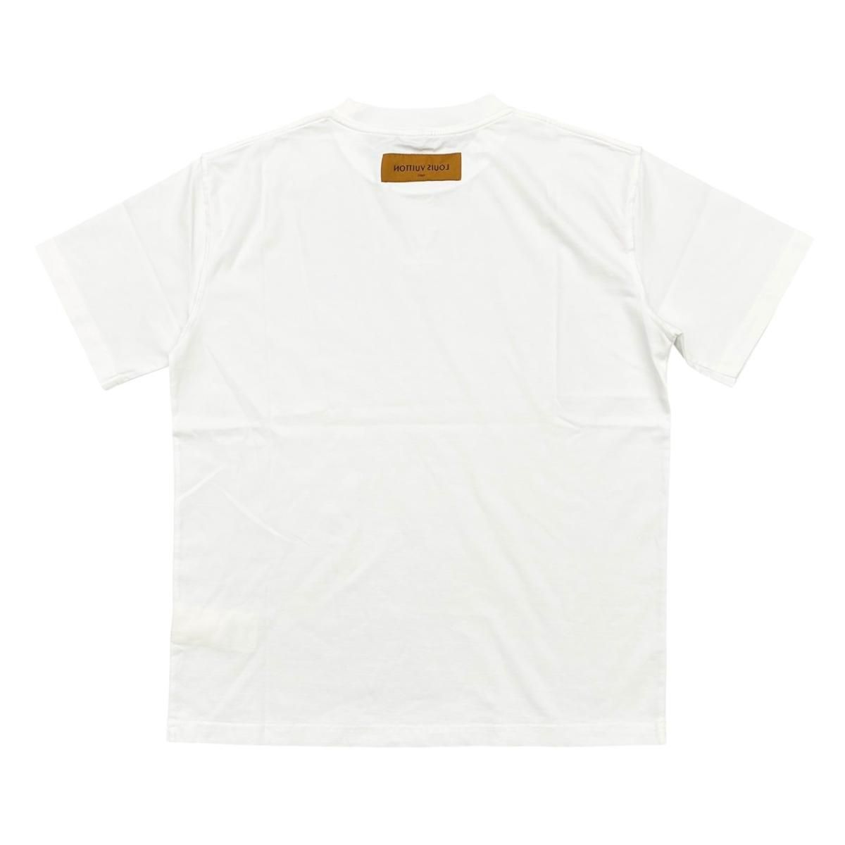 Louis Vuitton Short Sleeve T-Shirt LV Embossed Logo Crew Neck Dt3 S Cotton White — view 2