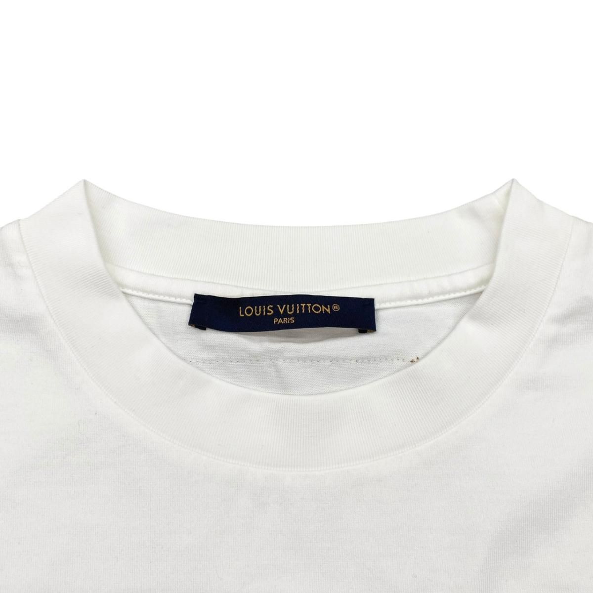 Louis Vuitton Short Sleeve T-Shirt LV Embossed Logo Crew Neck Dt3 S Cotton White — view 8