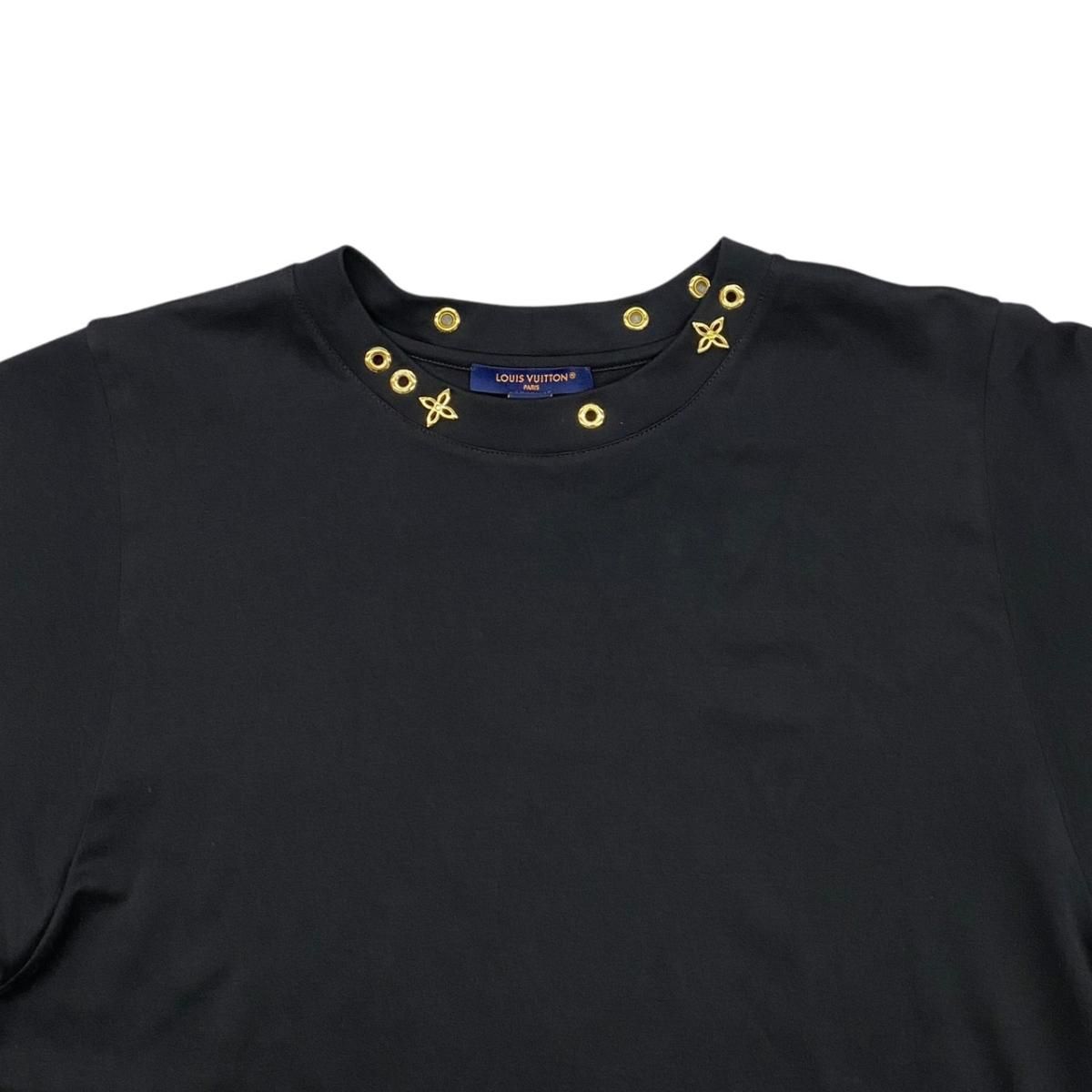 Louis Vuitton Short Sleeve T-Shirt Side Strap Jg2 L Cotton Monogram Flower — view 3