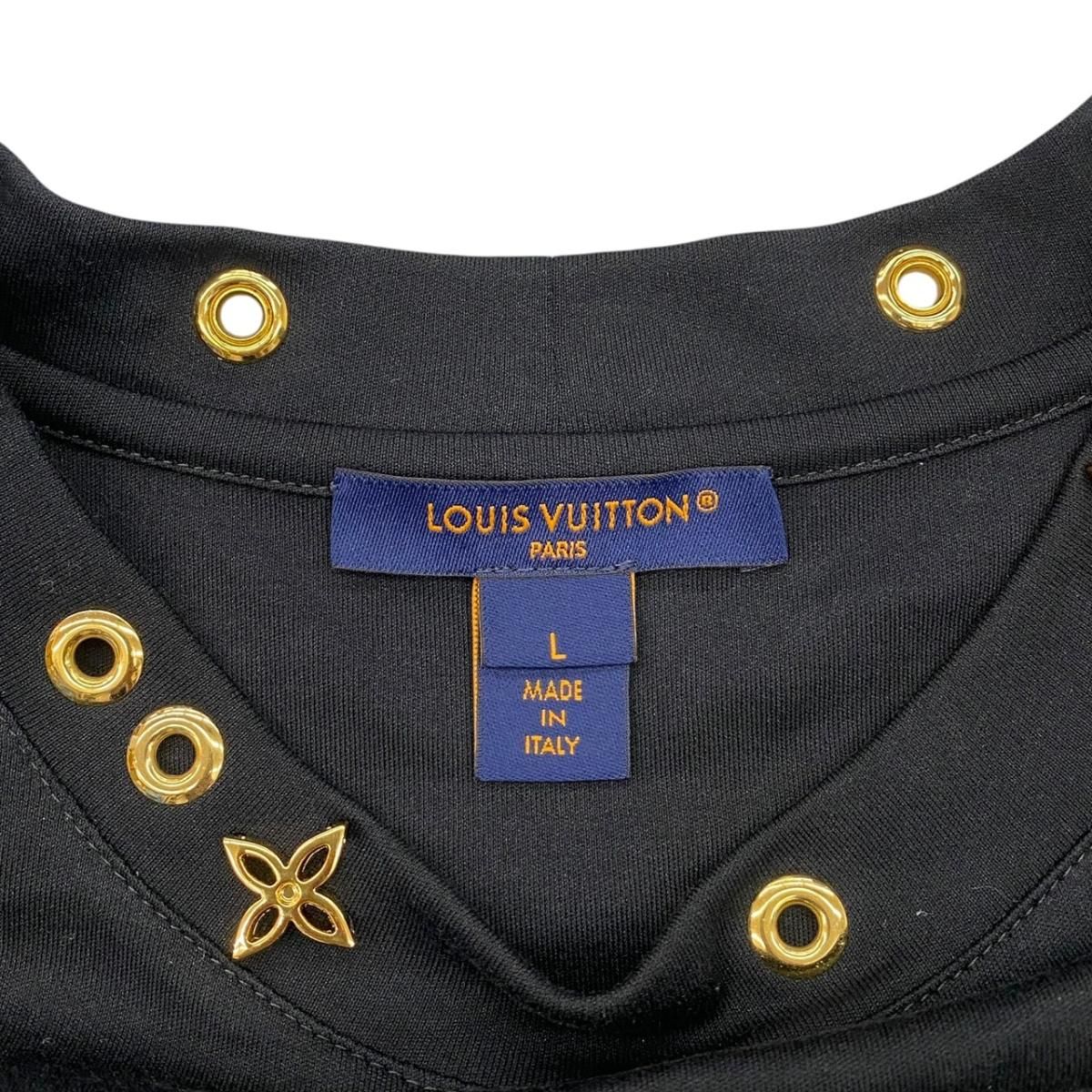 Louis Vuitton Short Sleeve T-Shirt Side Strap Jg2 L Cotton Monogram Flower — view 7