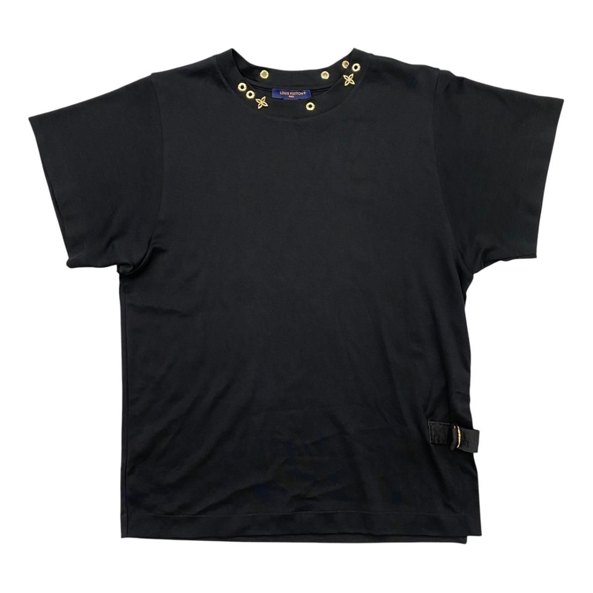 Louis Vuitton Short Sleeve T-Shirt Side Strap Jg2 L Cotton Monogram Flower