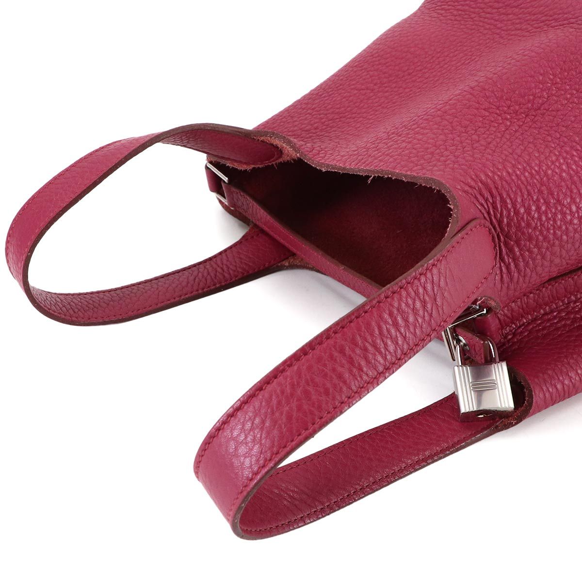 Hermes Picotin Lock PM Hand Bag Taurillon Clemence Ruby Silver — view 5