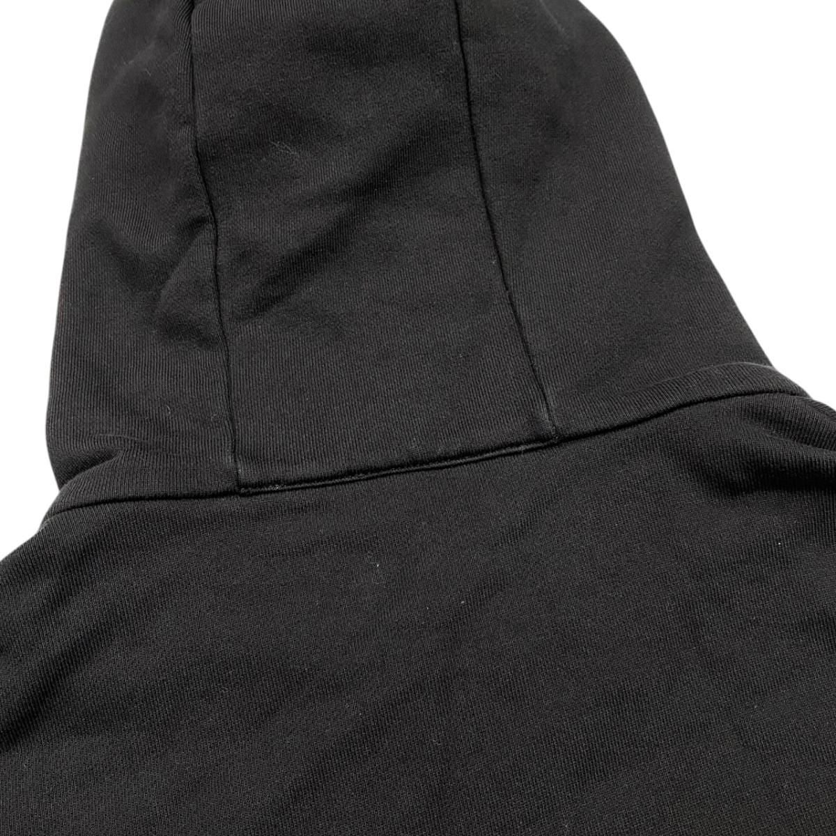 Moncler Hoodie Maglia Zip Up M Cotton Border Logo Print Black White — view 7
