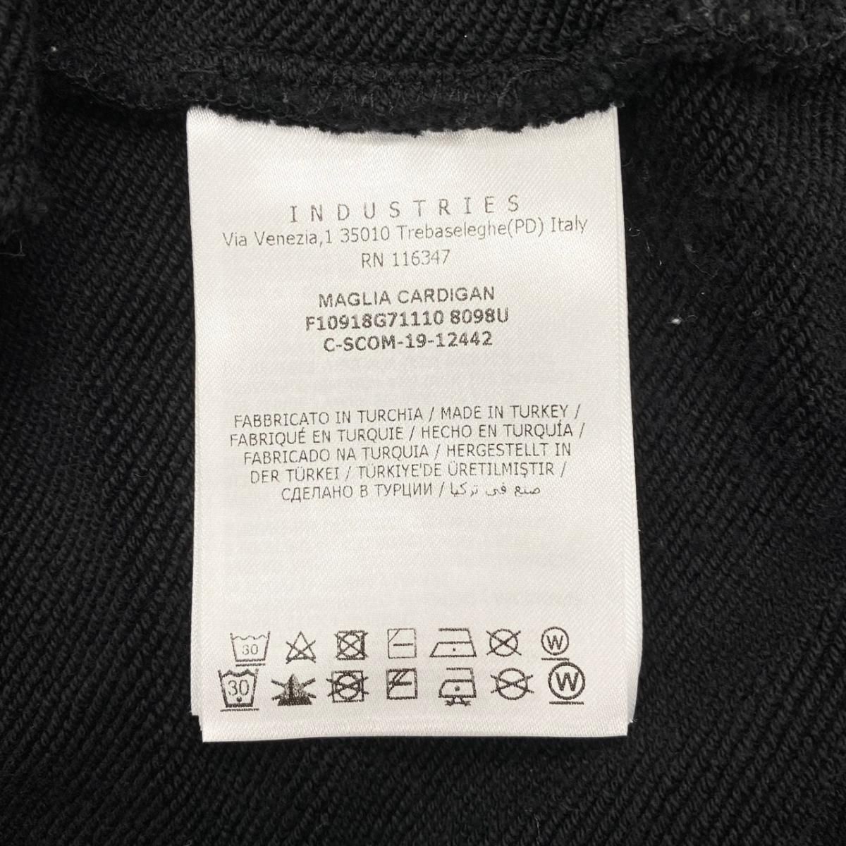 Moncler Hoodie Maglia Zip Up M Cotton Border Logo Print Black White — view 9