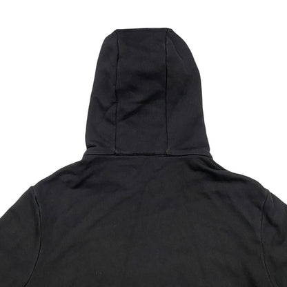 Moncler Hoodie Maglia Zip Up M Cotton Border Logo Print Black White — view 5
