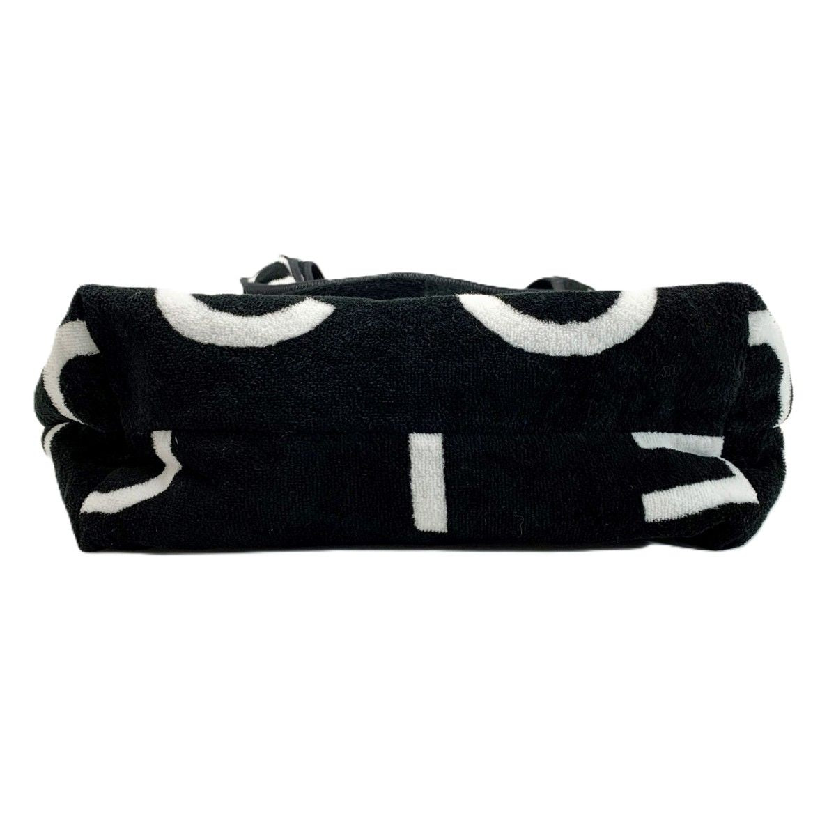 Chanel Cocobi Chi Leather Braided Chain Tote Black White — view 3