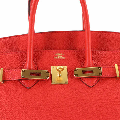 Hermes Birkin 35 Togo Vermillion Hand Bag Gold — view 8