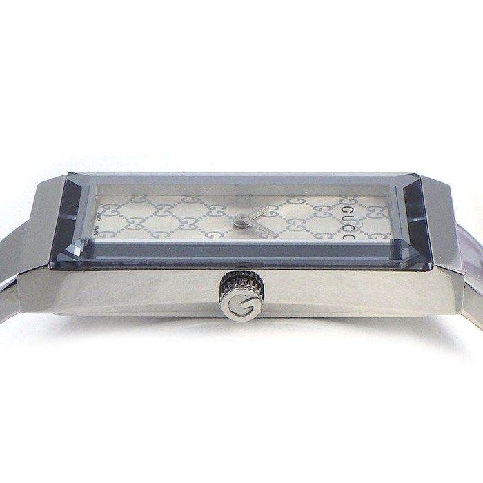 Gucci Watch Rectangle 127.5 GG Sunray Silver Dial SS — view 2