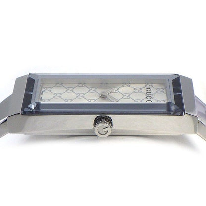 Gucci Watch Rectangle 127.5 GG Sunray Silver Dial SS — view 2