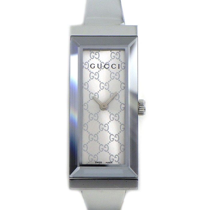 Gucci Watch Rectangle 127.5 GG Sunray Silver Dial SS