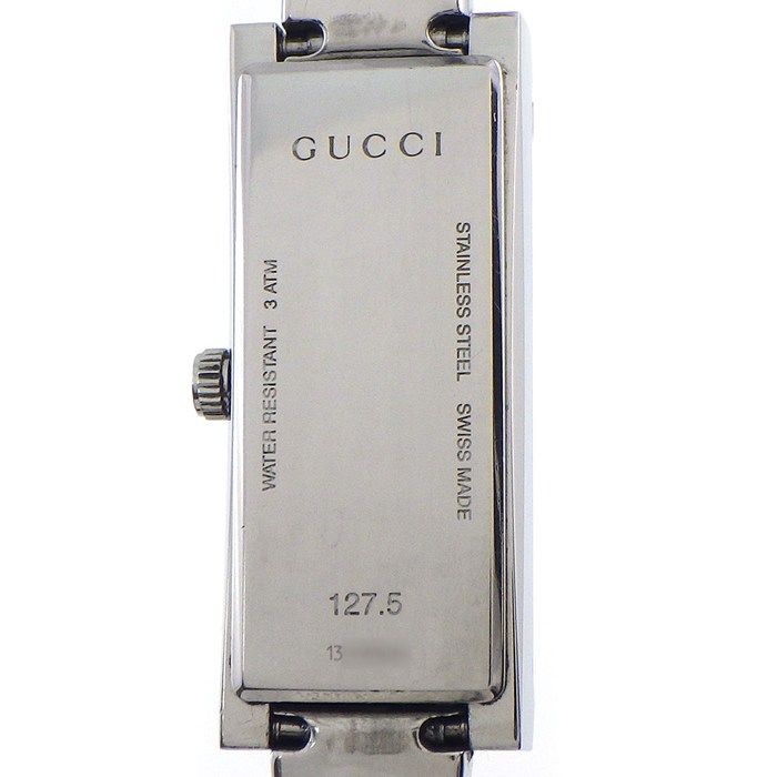 Gucci Watch Rectangle 127.5 GG Sunray Silver Dial SS — view 4