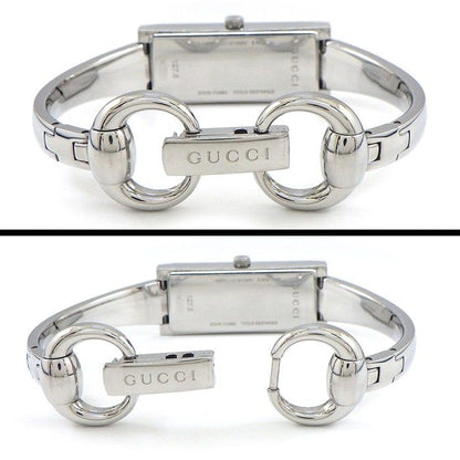 Gucci Watch Rectangle 127.5 GG Sunray Silver Dial SS — view 3