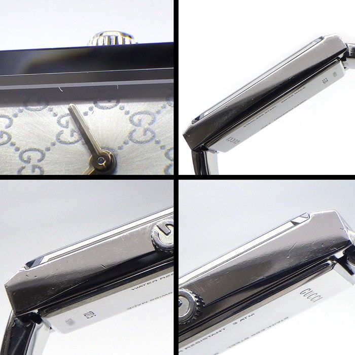 Gucci Watch Rectangle 127.5 GG Sunray Silver Dial SS — view 6