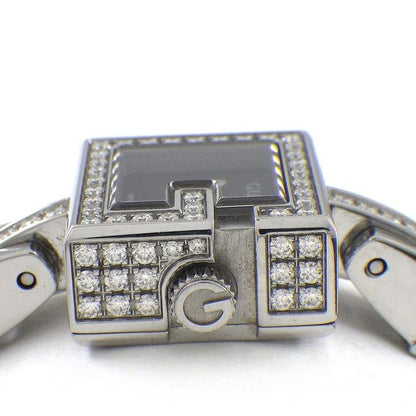 Gucci Watch Mini 102 Pave Diamond Bezel Square Black Dial SS — view 2
