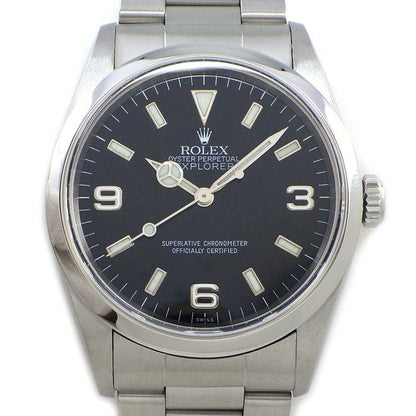 Rolex Watch Explorer I a Number 1998 Black Dial Luminous Hands Index SS