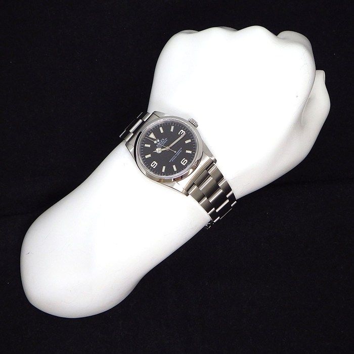 Rolex Watch Explorer I a Number 1998 Black Dial Luminous Hands Index SS — view 8