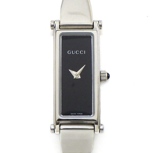 Gucci Watch Bangle Rectangular Black Dial Horsebit Class SS