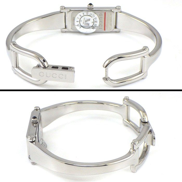 Gucci Watch Bangle Rectangular Black Dial Horsebit Class SS — view 3