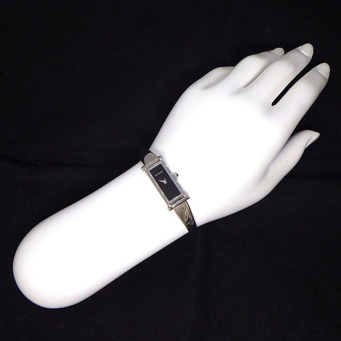 Gucci Watch Bangle Rectangular Black Dial Horsebit Class SS — view 7