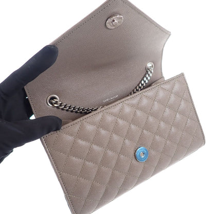 Saint Laurent Envelope Small Shoulder Bag Quilted Leather Gray Silver — view 7
