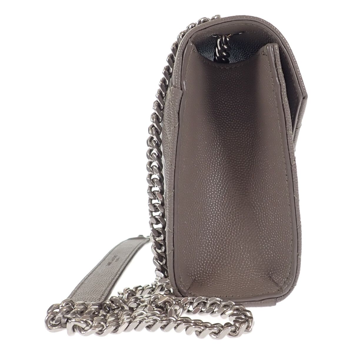 Saint Laurent Envelope Small Shoulder Bag Quilted Leather Gray Silver — view 4