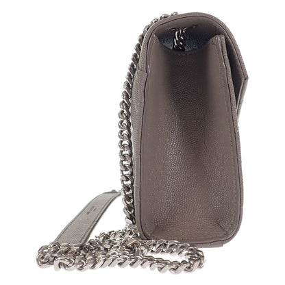 Saint Laurent Envelope Small Shoulder Bag Quilted Leather Gray Silver — view 4
