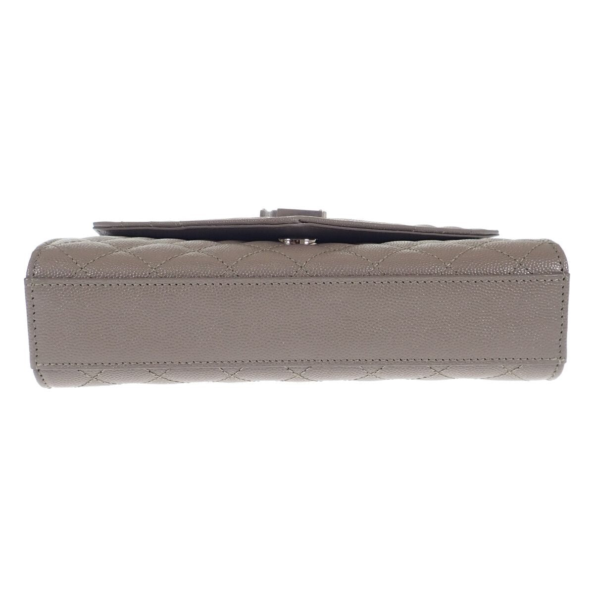 Saint Laurent Envelope Small Shoulder Bag Quilted Leather Gray Silver — view 5