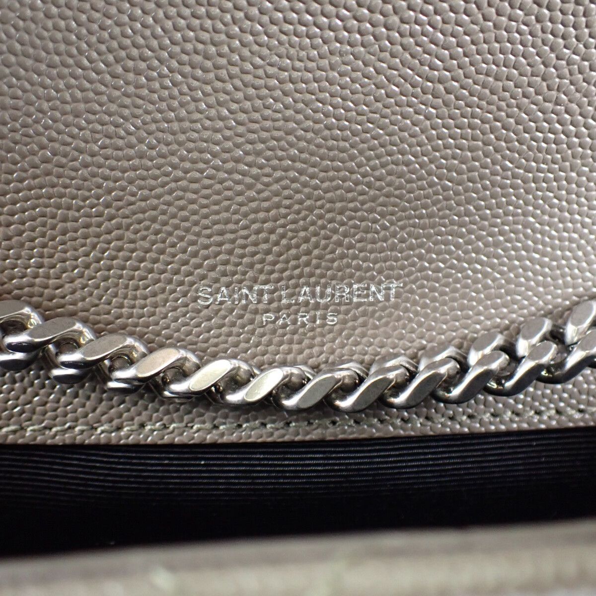 Saint Laurent Envelope Small Shoulder Bag Quilted Leather Gray Silver — view 8