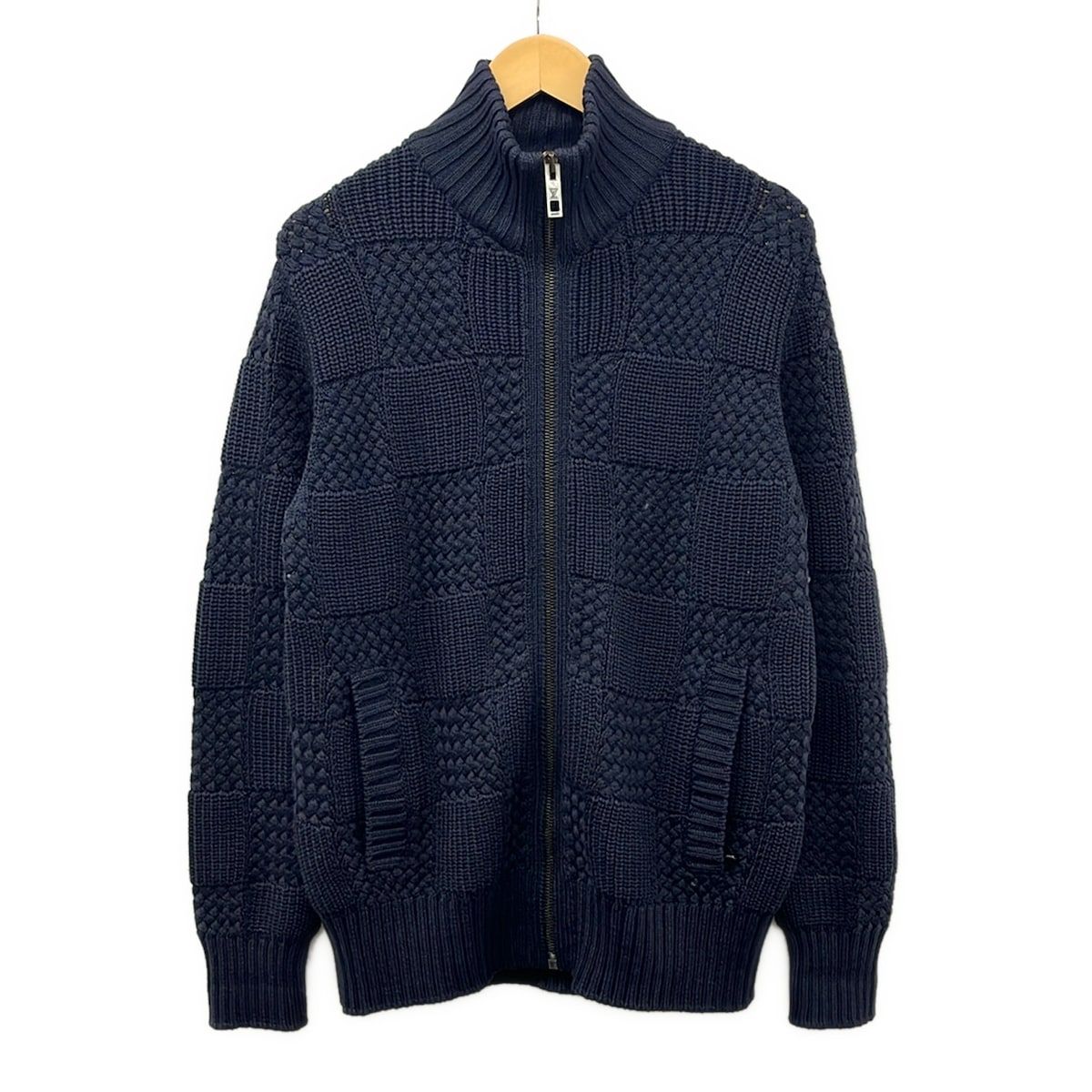 Louis Vuitton Jacket S Navy Long Sleeve Knit All Season