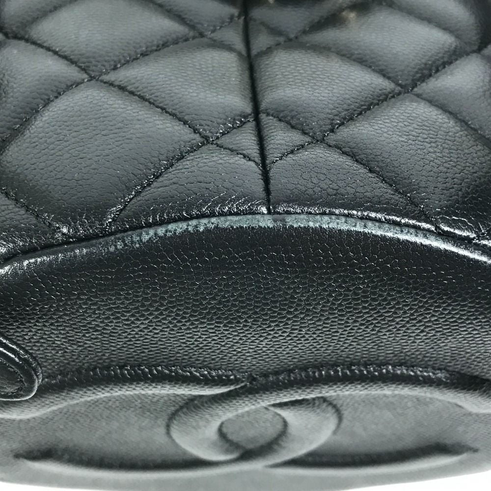 Chanel Backpack Quilted Chain Caviar Leather Black — view 6