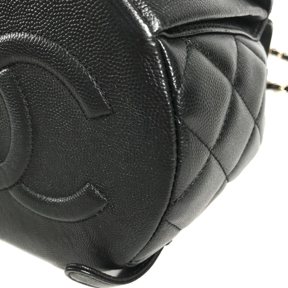 Chanel Backpack Quilted Chain Caviar Leather Black — view 7