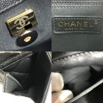 Chanel Backpack Quilted Chain Caviar Leather Black — view 9