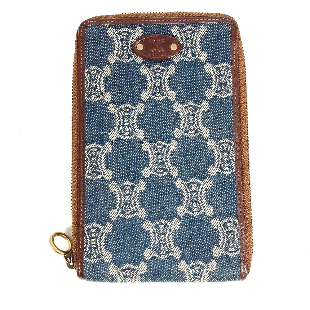 Celine Wallet Macadam Logo Denim Blue