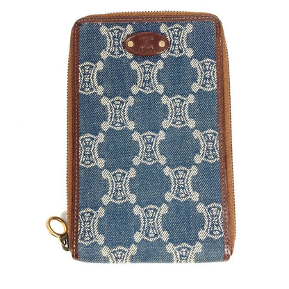 Celine Wallet Macadam Logo Denim Blue