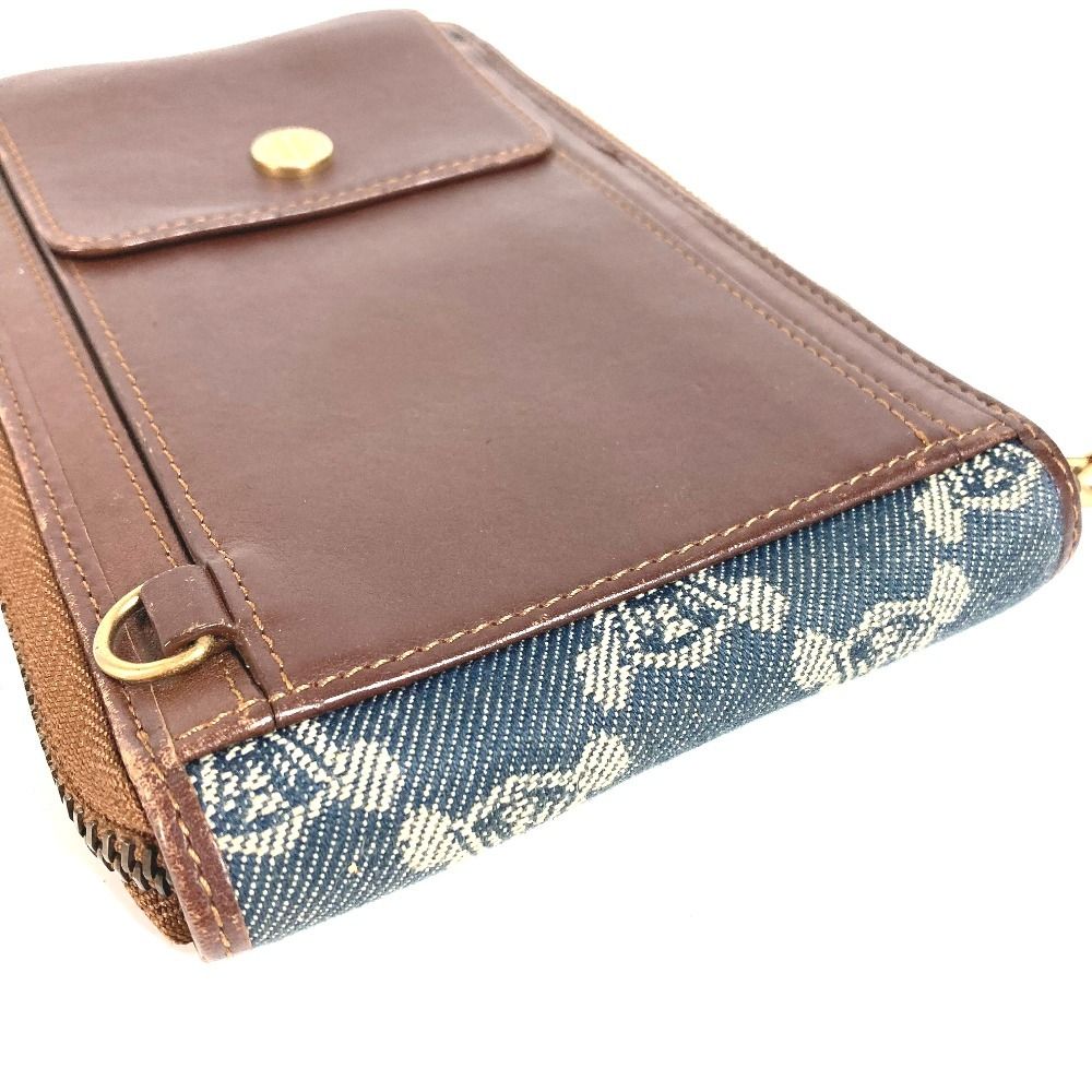 Celine Wallet Macadam Logo Denim Blue — view 4