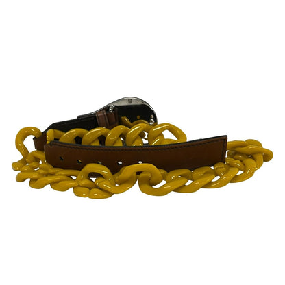 Prada Belt 32 80 Dark Yellow Brown Multi Parrot Leather — view 2