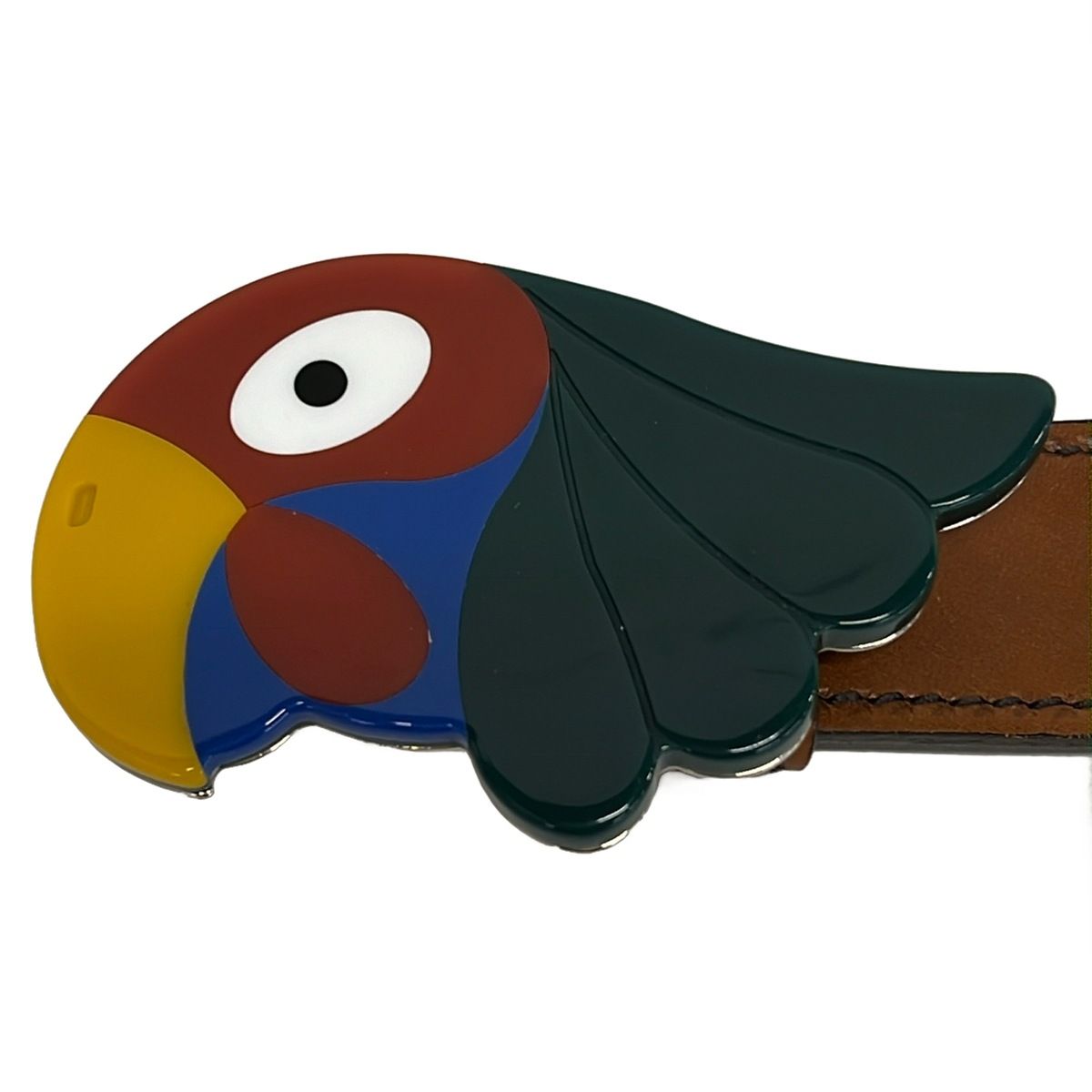 Prada Belt 32 80 Dark Yellow Brown Multi Parrot Leather — view 3