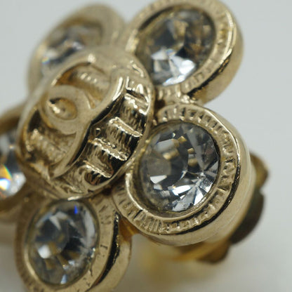 Chanel CC Logo Flower Earrings Gold Pair Metal — view 8