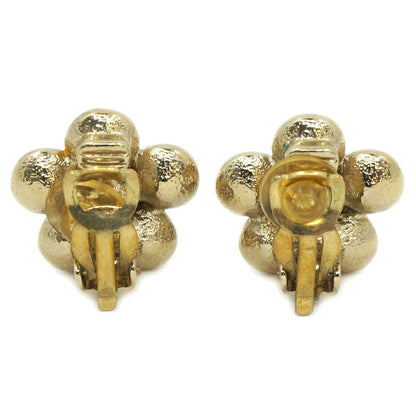 Chanel CC Logo Flower Earrings Gold Pair Metal — view 2