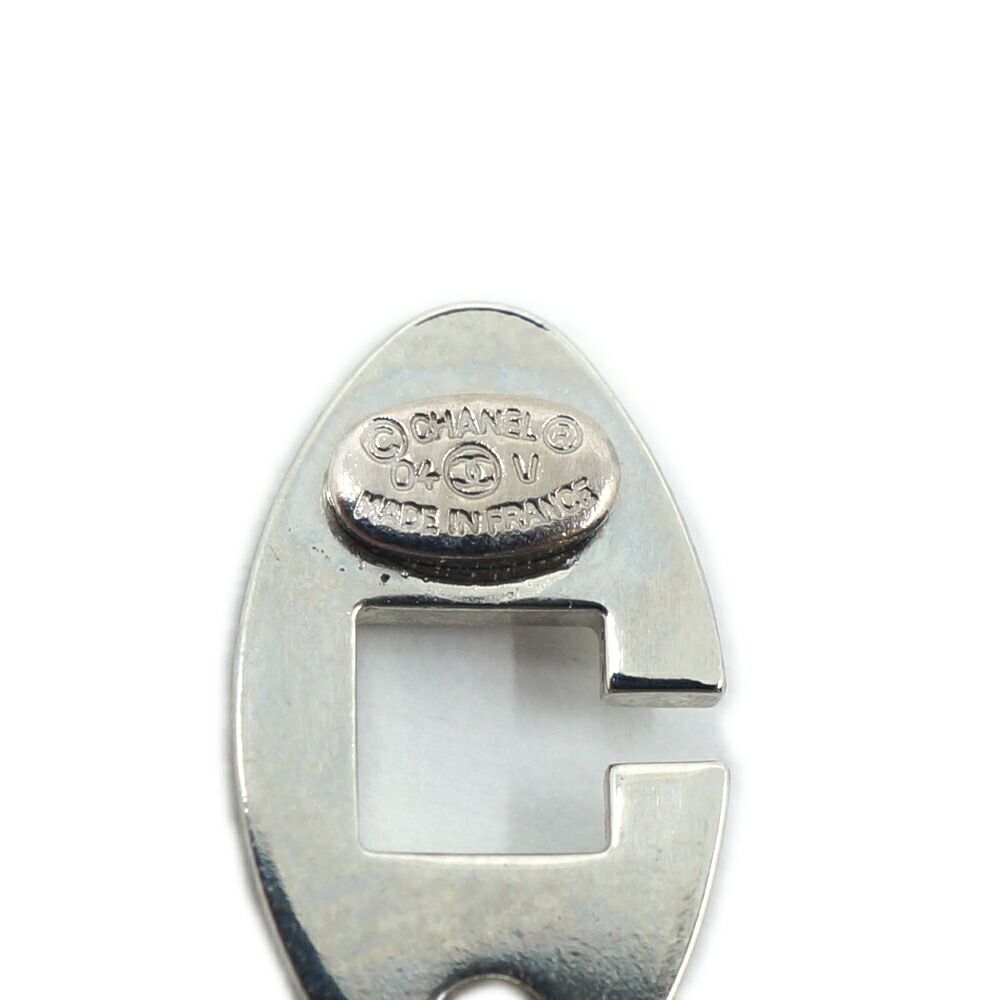 Chanel Charm Logo Plate Key Holder Silver Metal Small — view 8