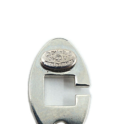Chanel Charm Logo Plate Key Holder Silver Metal Small — view 8